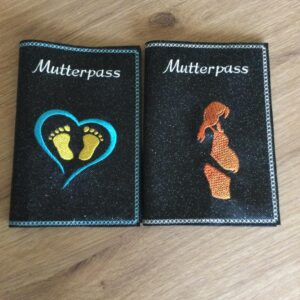 ITH Stickdatei Mutterpasshülle Bundle mit Dekoren