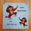 Stickdatei Affe mit Spruch