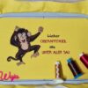 Stickdatei Affe mit Spruch
