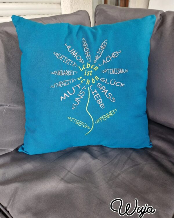 Stickdatei Blume - Leben ist schön