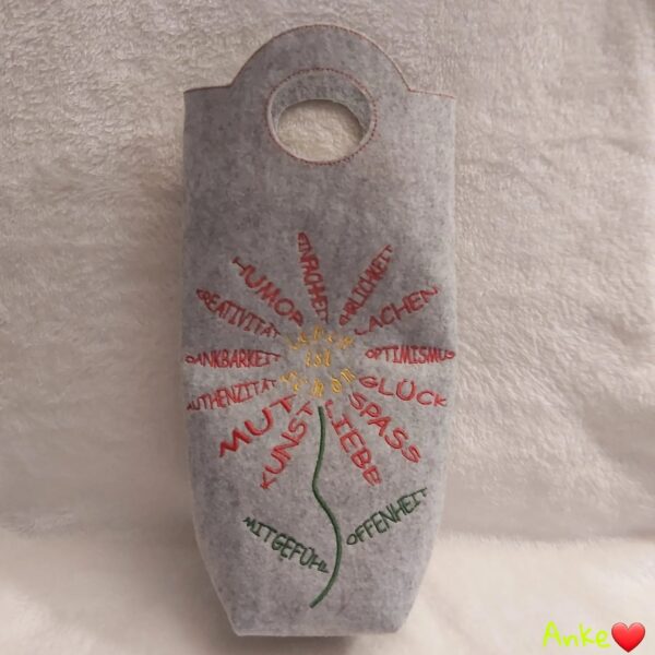 Stickdatei Blume - Leben ist schön