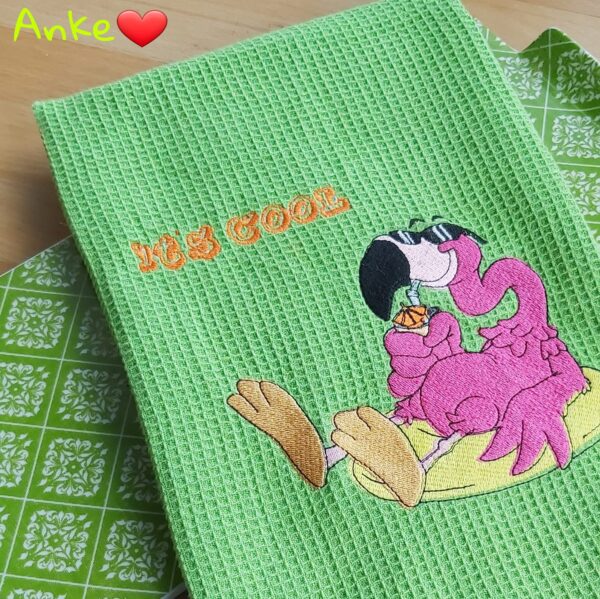 Stickdatei cooler Flamingo mit Sprüchen 🦩