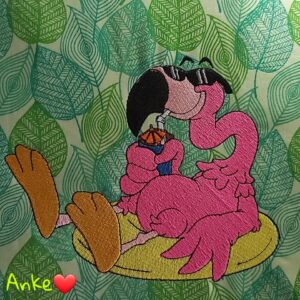 Stickdatei cooler Flamingo mit Sprüchen 🦩