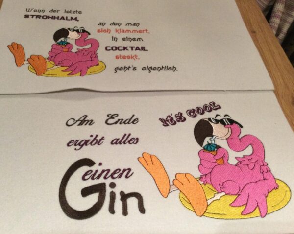 Stickdatei cooler Flamingo mit Sprüchen 🦩