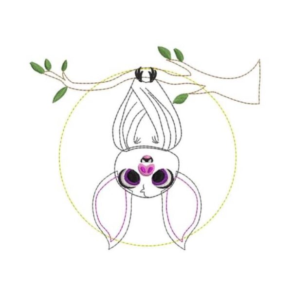 Stickdatei Fledermaus Doodle Applikation