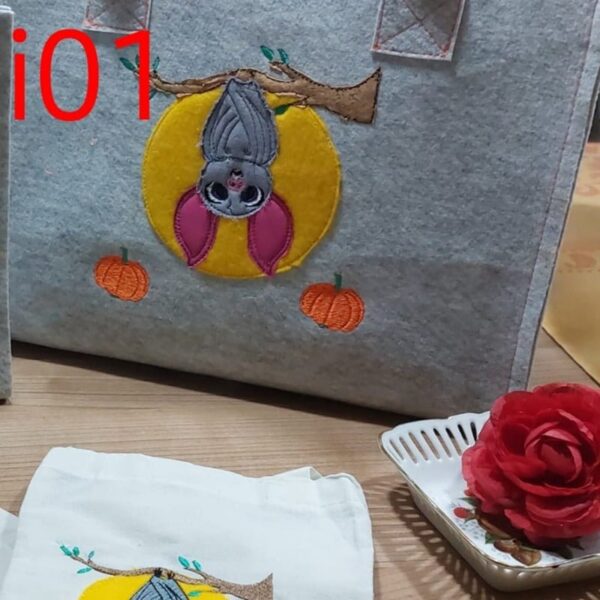 Stickdatei Fledermaus Doodle Applikation