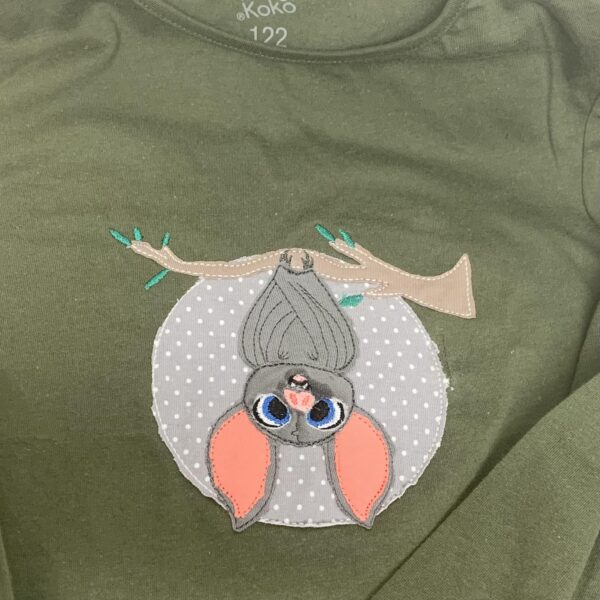 Stickdatei Fledermaus Doodle Applikation