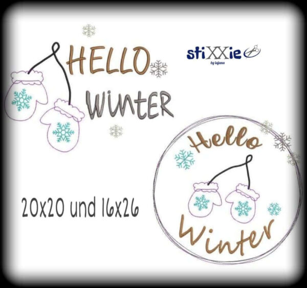 Stickdatei DoodleAppli Hello Winter