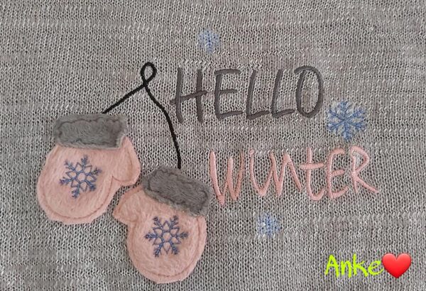 Stickdatei DoodleAppli Hello Winter