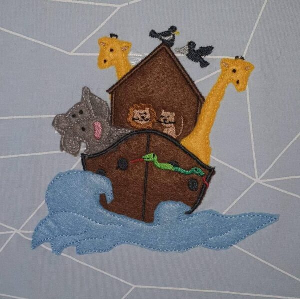 Stickdatei Arche Noah Doodle Applikation