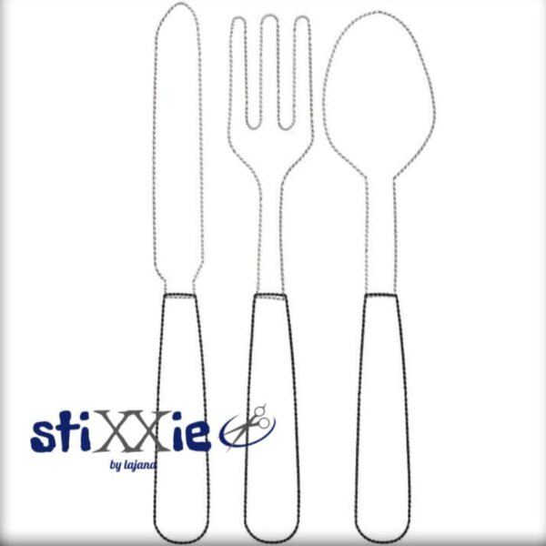 Stickdatei Besteck Doodleapplikation