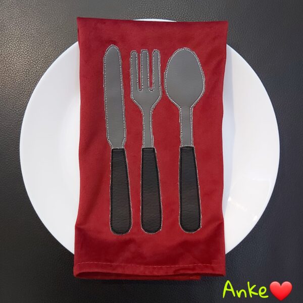 Stickdatei Besteck Doodleapplikation