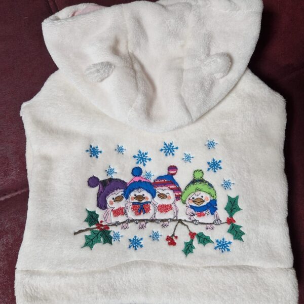 Stickdatei Vogel Winter  Doodleapplikation