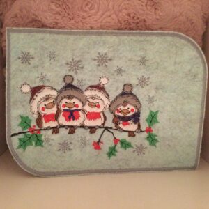 Stickdatei Vogel Winter  Doodleapplikation