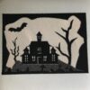 Stickdatei Haus Scherenschnitt-Stil Halloween