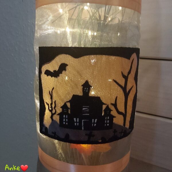 Stickdatei Haus Scherenschnitt-Stil Halloween