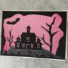 Stickdatei Haus Scherenschnitt-Stil Halloween