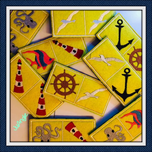 ITH Stickdatei Dominospiel Blanko 🎮