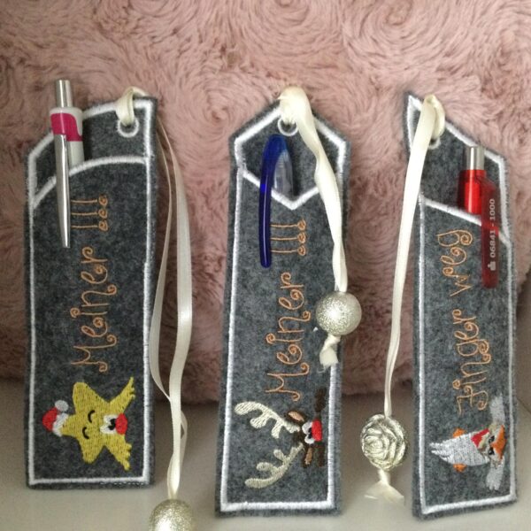 ITH Stickdatei Lesezeichen / Stifte-Etui