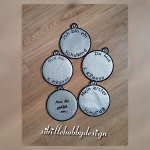 ITH Stickdatei Plaketten Schulanfang