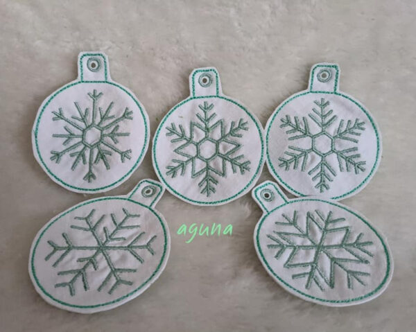 ITH Stickdatei Schneeflocken 5-er