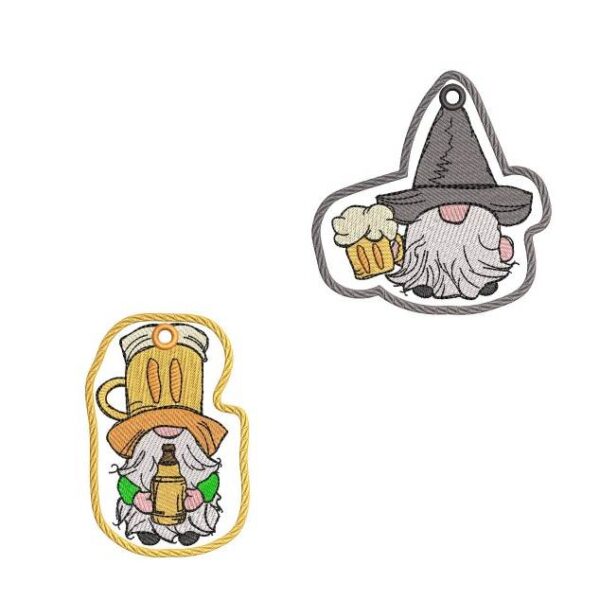 ITH Stickdatei Stabfigur, Anhänger und Vollstick Bierwichtel