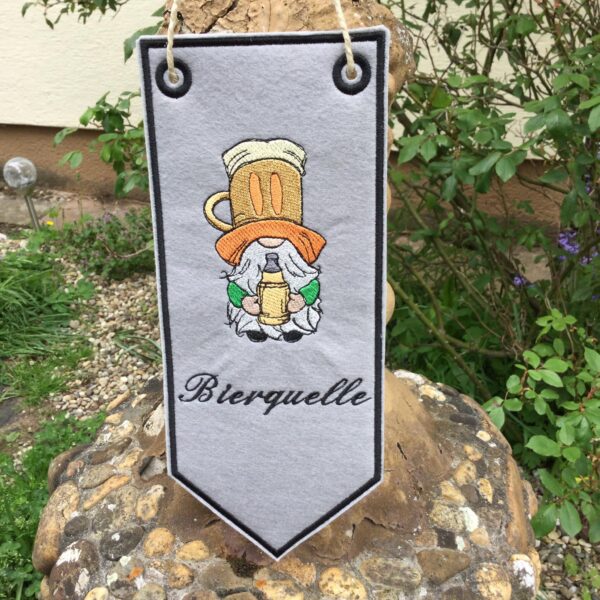 ITH Stickdatei Stabfigur, Anhänger und Vollstick Bierwichtel