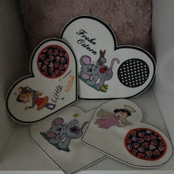 ITH Stickdatei Tassenlounge Herzform Blanko