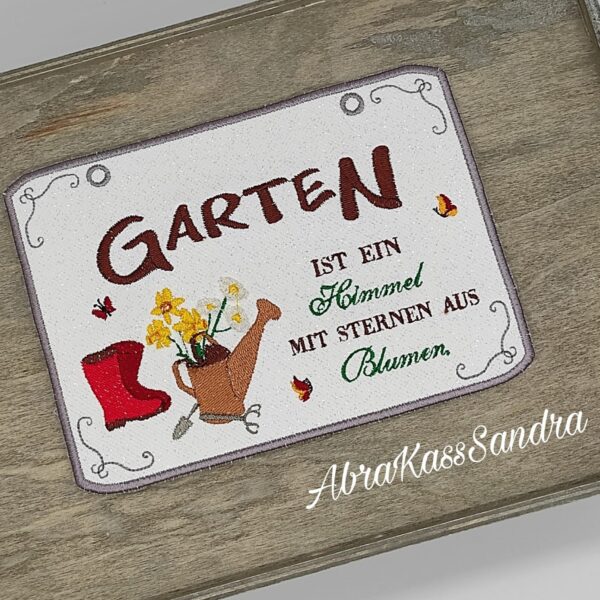 ITH Stickdatei Türschilder Garten