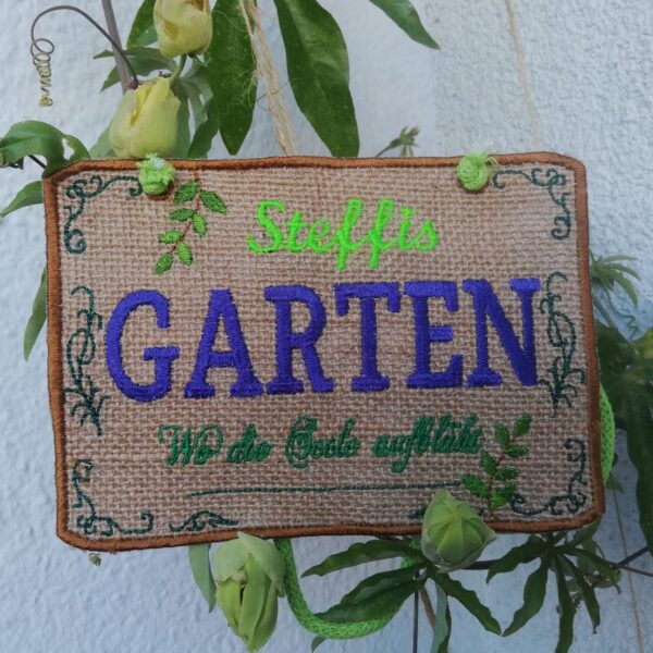 ITH Stickdatei Türschilder Garten