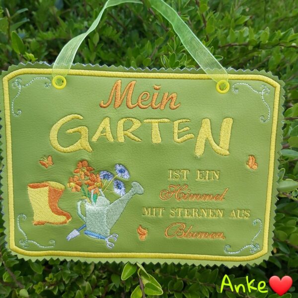 ITH Stickdatei Türschilder Garten