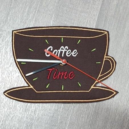 ITH Stickdatei Uhr Coffee-Time