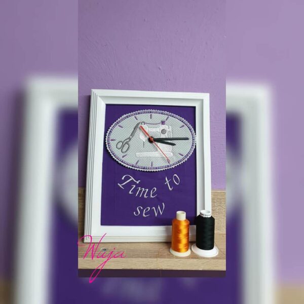 ITH Stickdatei Uhr Coffee-Time