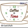 ITH Stickdatei Uhr Coffee-Time