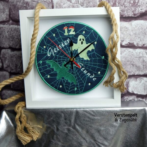 ITH Stickdatei Uhr Geisterstunde 👻
