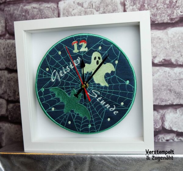 ITH Stickdatei Uhr Geisterstunde 👻