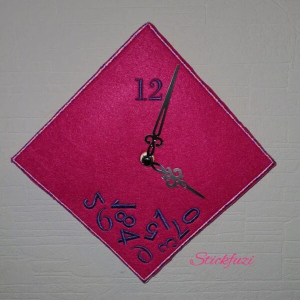 ITH Stickdatei Uhr Zahlenchaos 🔢