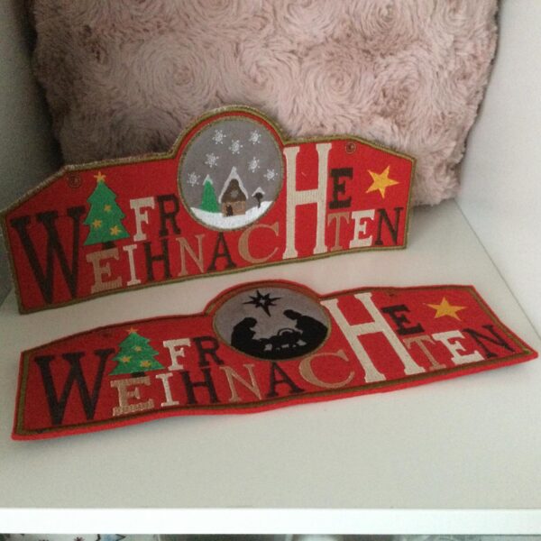 ITH Stickdatei Weihnachtsschilder