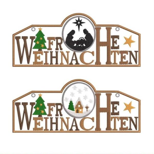 ITH Stickdatei Weihnachtsschilder