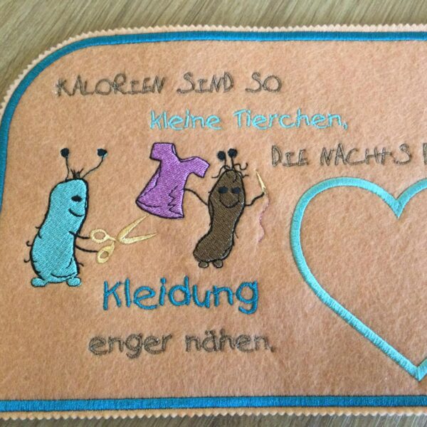 Stickdatei lustige Kalorien mit Spruch