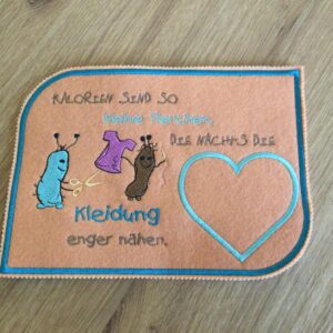 Stickdatei lustige Kalorien mit Spruch