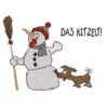 Stickdatei Schneemann mit Hund
