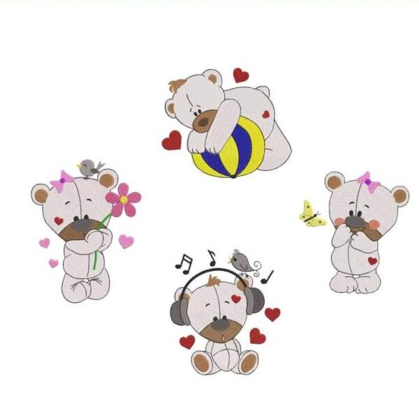 Stickdatei Bären 4-er Set