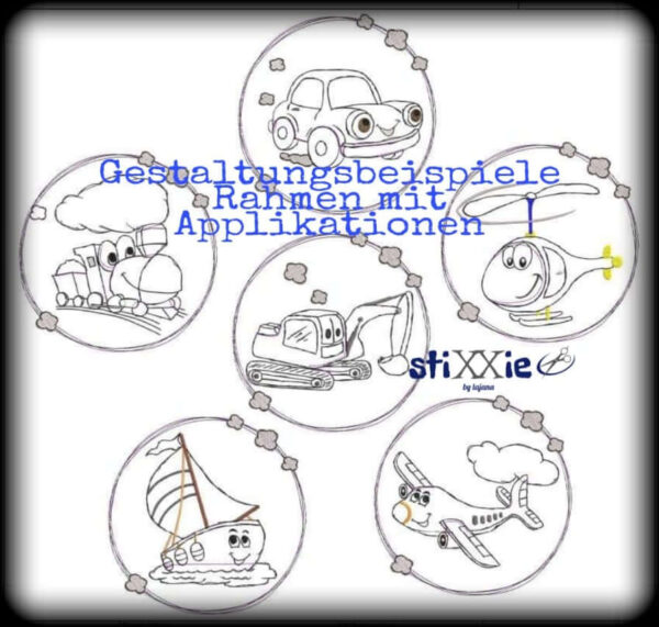 Stickdatei Jungs Doodle Applikation Set