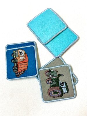 Stickdatei Traktor-Feuerwehrauto-Feuerwehrmann Set