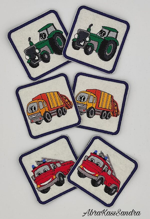 Stickdatei Traktor-Feuerwehrauto-Feuerwehrmann Set