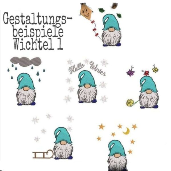 Stickdatei Wichtel Baukasten Set