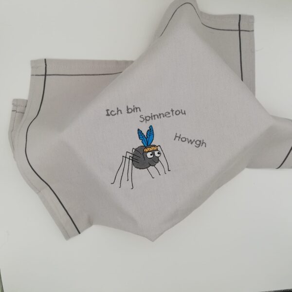 Stickdatei Spinne mit Spruch