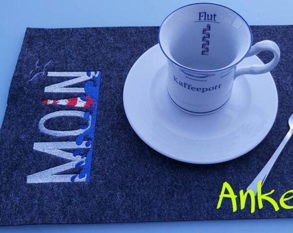 Stickdatei Leuchtturm mit Spruch Moin