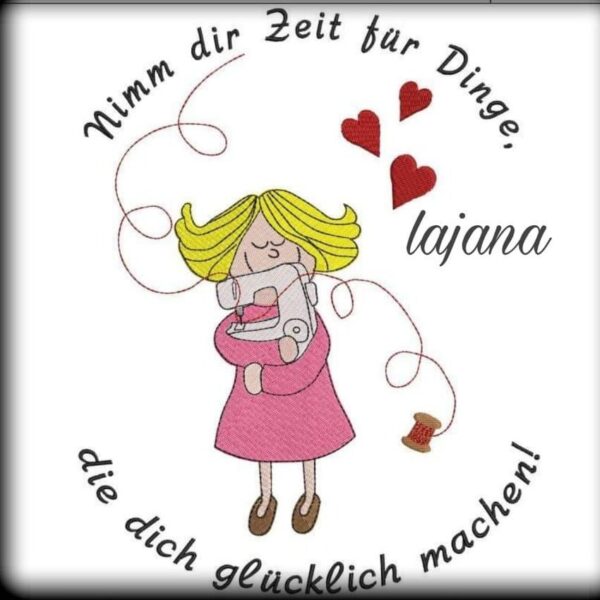 Stickdatei Sprüche - Nimm dir Zeit für Dinge